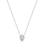 Load image into Gallery viewer, Round Brilliant Rubover Set Diamond Pendant High Set