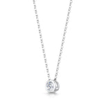 Load image into Gallery viewer, Round Brilliant Rubover Set Diamond Pendant High Set
