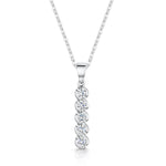 Load image into Gallery viewer, Five Stone Round Diamond Drop Pendant