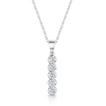 Load image into Gallery viewer, Five Stone Round Diamond Drop Pendant

