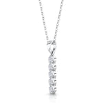 Load image into Gallery viewer, Five Stone Round Diamond Drop Pendant
