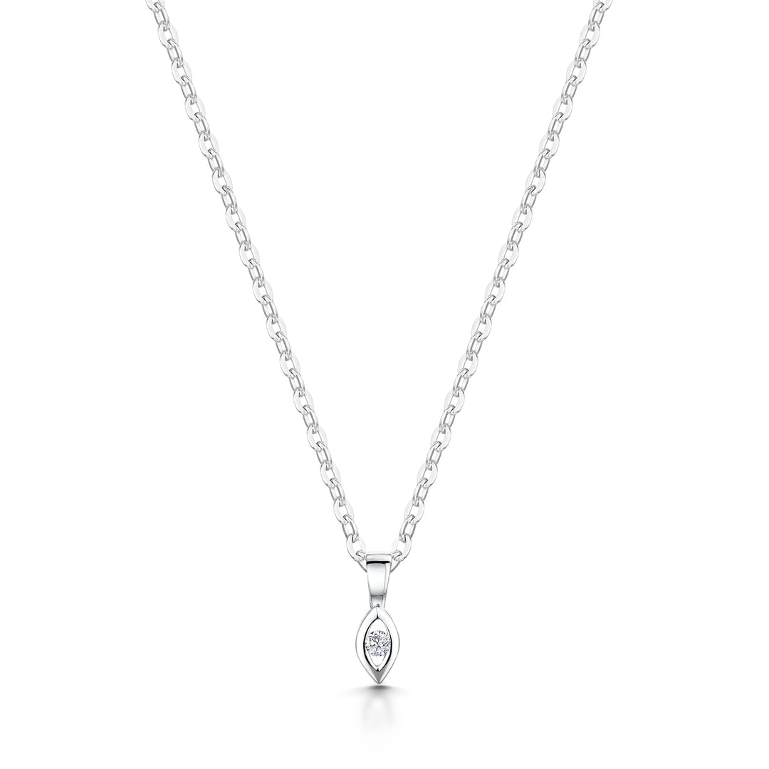 Marquise Style With Round Diamond Pendant