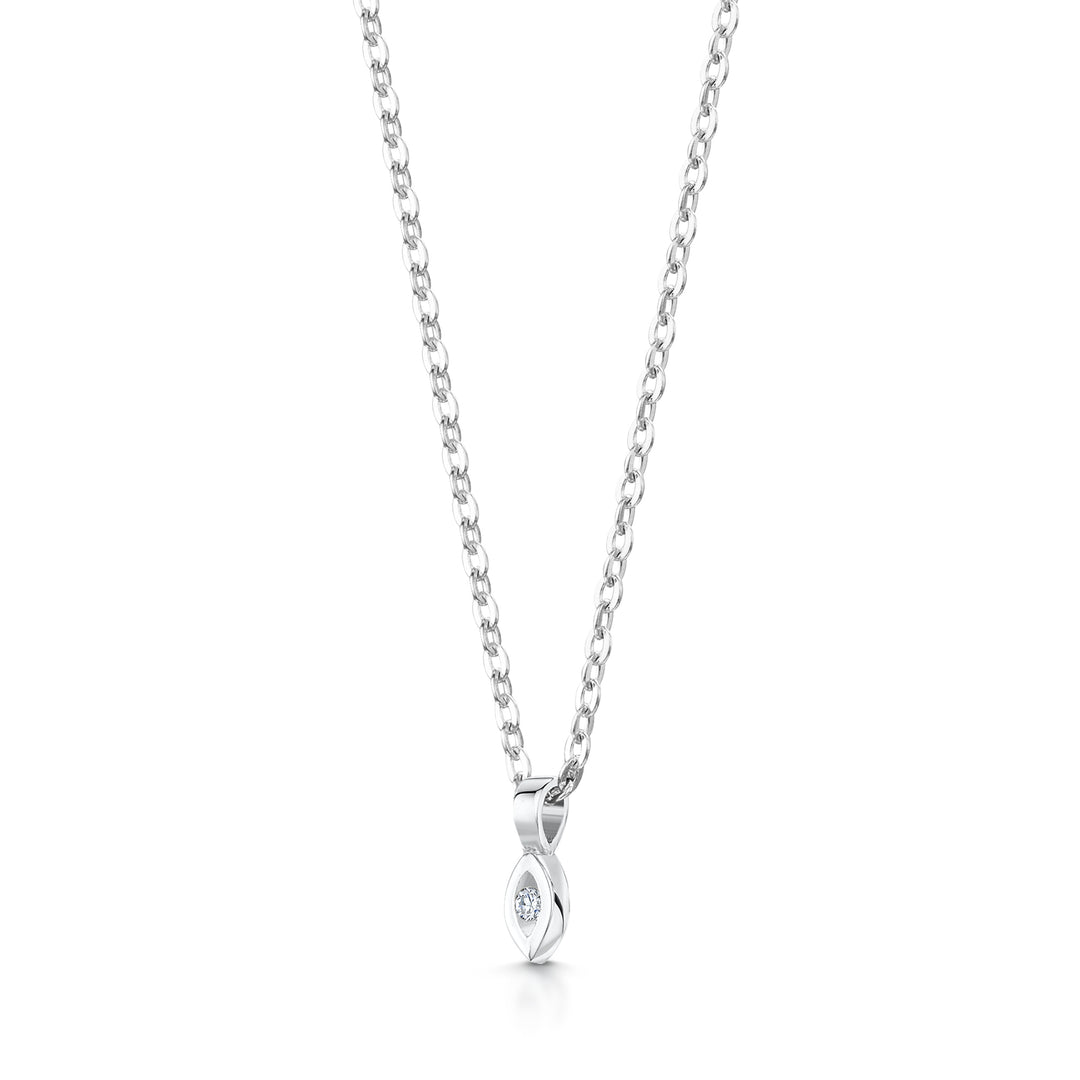 Marquise Style With Round Diamond Pendant