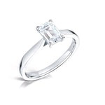 Load image into Gallery viewer, Emerald Cut 4 Claw Solitaire Diamond Ring 1ct Centre Diamond