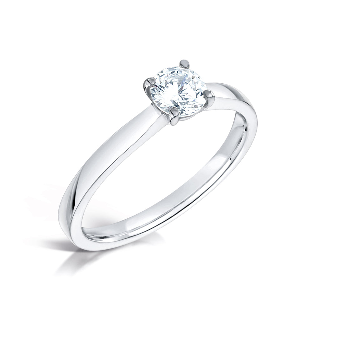 Round Brilliant Cut 4 Claw Solitaire Diamond Ring