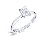 Load image into Gallery viewer, Emerald Cut 4 Claw Solitaire Diamond Ring