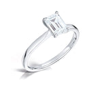 Load image into Gallery viewer, Emerald Cut 4 Claw Solitaire Diamond Ring