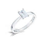Load image into Gallery viewer, Emerald Cut 4 Claw Solitaire Diamond Ring