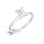 Load image into Gallery viewer, Emerald Cut 4 Claw Solitaire Diamond Ring