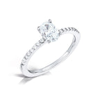 Load image into Gallery viewer, 1ct Oval Diamond ring with shoulder diamonds