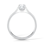 Load image into Gallery viewer, Oval Cut 4 Claw Diamond Ring With Grain Set Shoulders