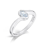 Load image into Gallery viewer, Oval Cut Rubover Diamond Ring