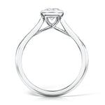 Load image into Gallery viewer, Oval Cut Rubover Diamond Ring With Grain Set Shoulders