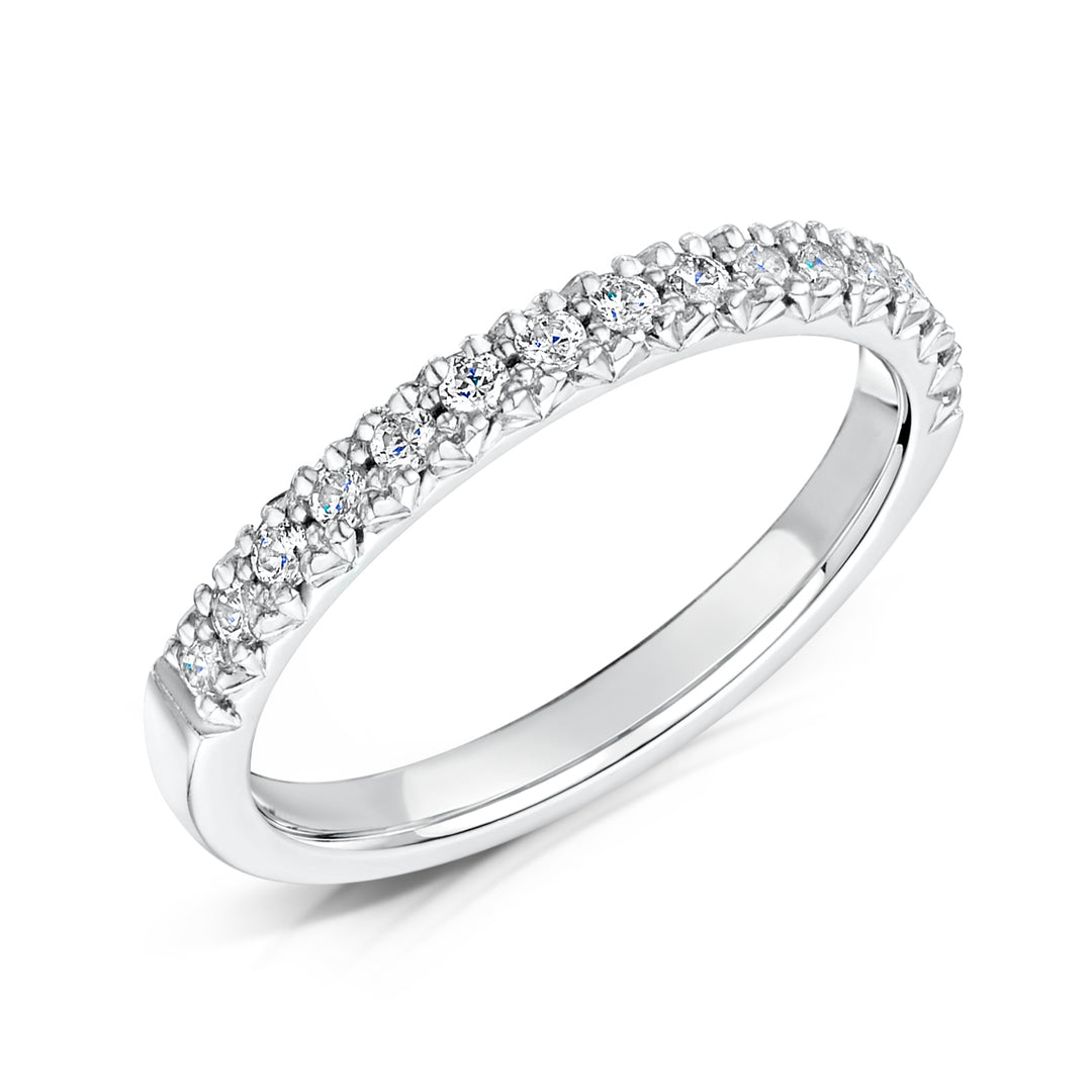 2.3 mm Micro Set Diamond Band with fish tail setting