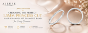 1.5mm Princess Cut Half Channel Set Diamond Band - Allure Jewellers