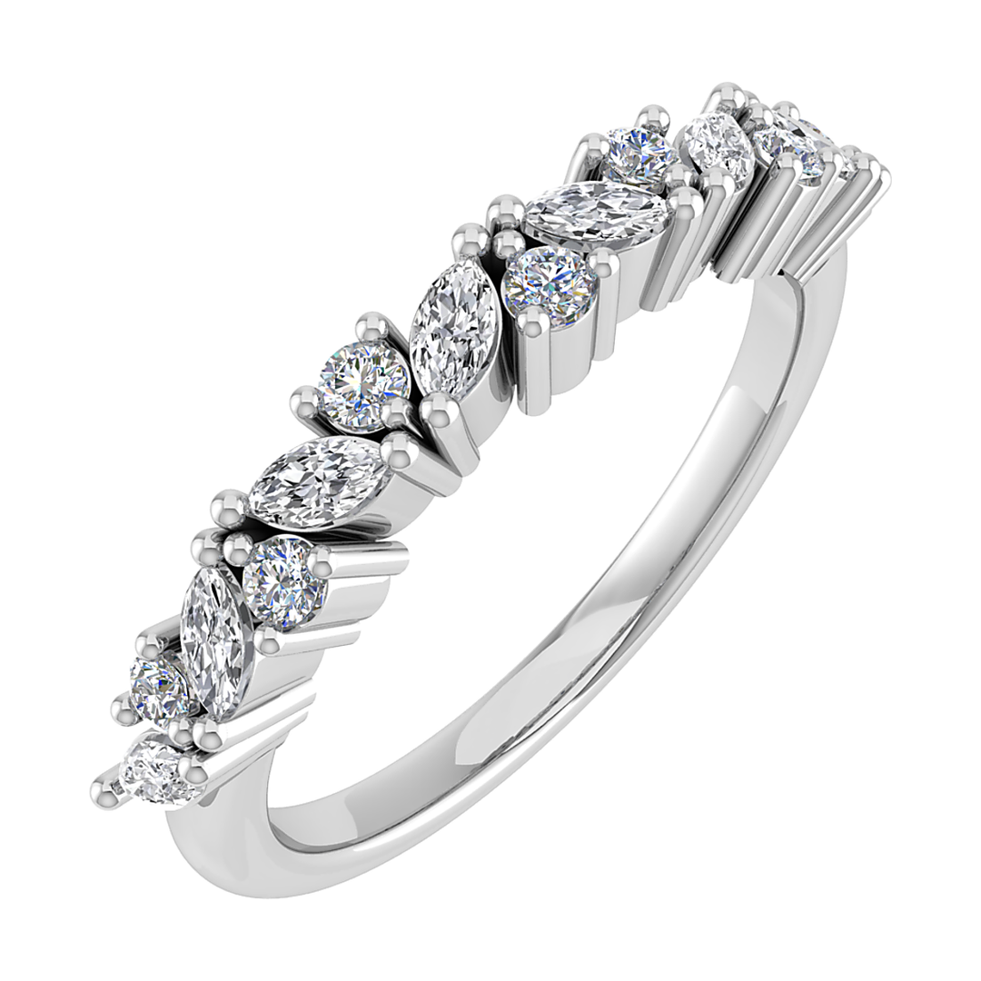 Marquise and Round Diamonds Eternity Ring