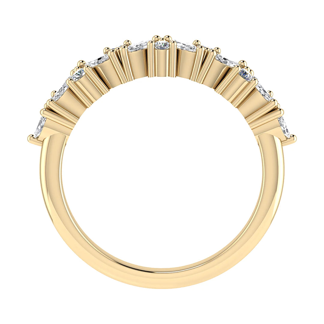 Marquise and Round Diamonds Eternity Ring