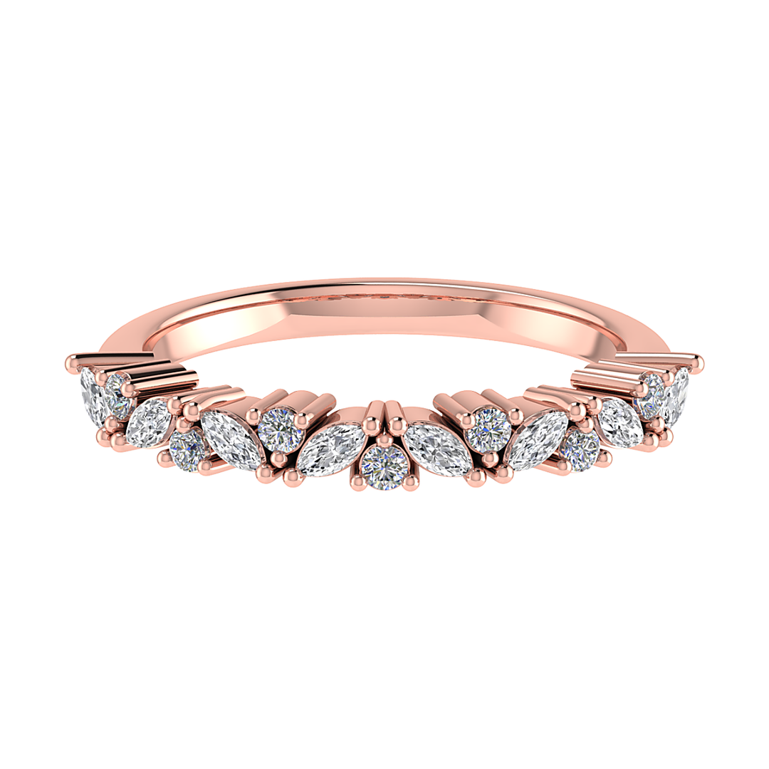 Marquise and Round Diamonds Eternity Ring