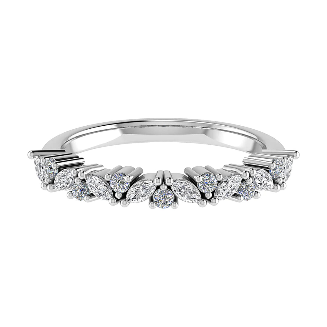 Marquise and Round Diamonds Eternity Ring