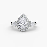 Load image into Gallery viewer, Three-Stone Ring with Halo
