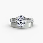 Load image into Gallery viewer, Wide Band Solitaire with Pavé Band
