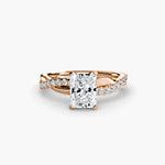 Load image into Gallery viewer, The Emerald Twist Pavé Ring
