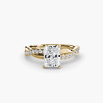 Load image into Gallery viewer, The Emerald Twist Pavé Ring
