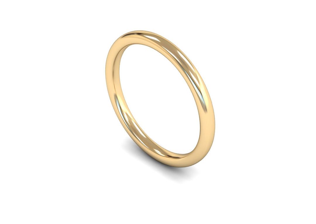 2mm Slight Court Medium Wedding Band