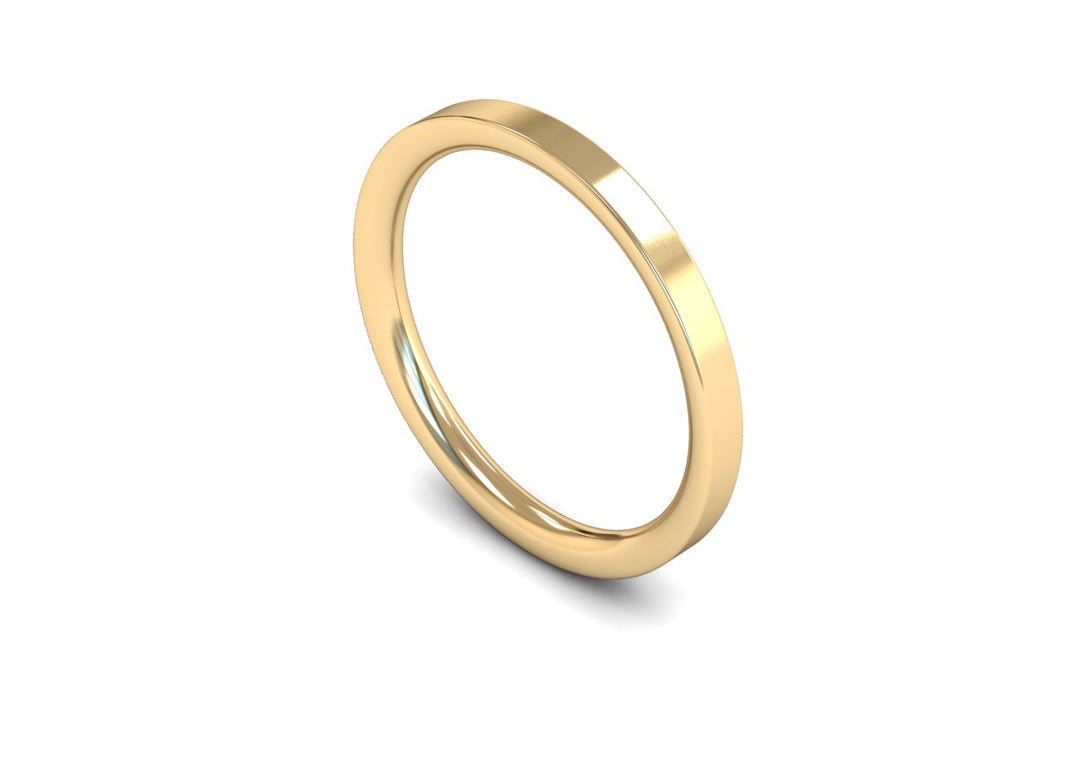 2mm Flat Court Medium Wedding Band