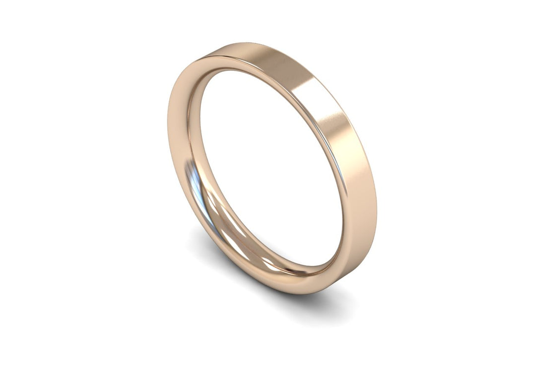 3mm Flat Court Medium Wedding Band