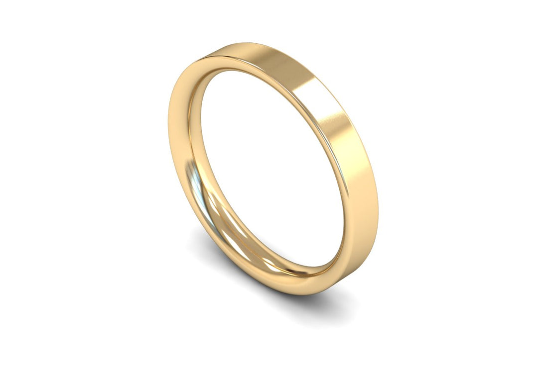 3mm Flat Court Medium Wedding Band