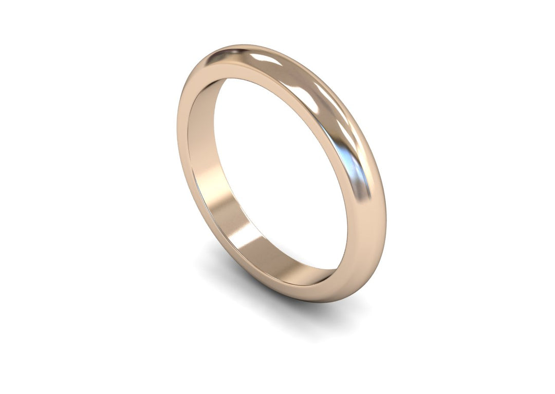 3mm D Shape Medium Wedding Band