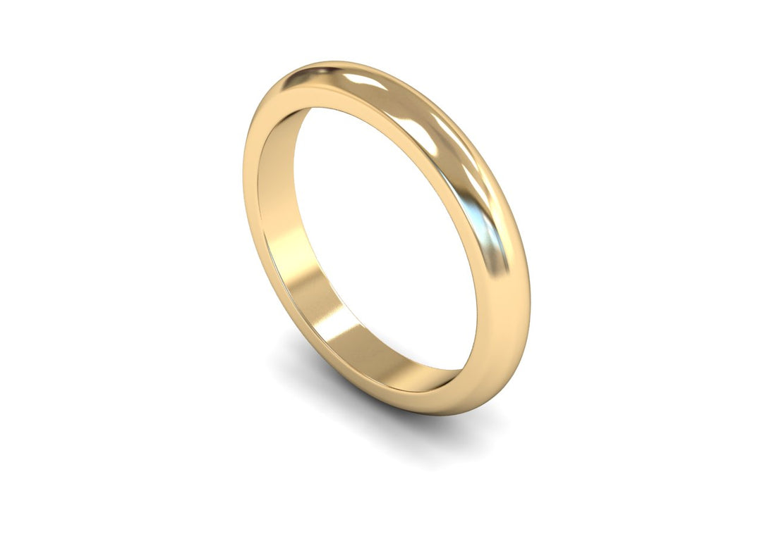 3mm D Shape Medium Wedding Band