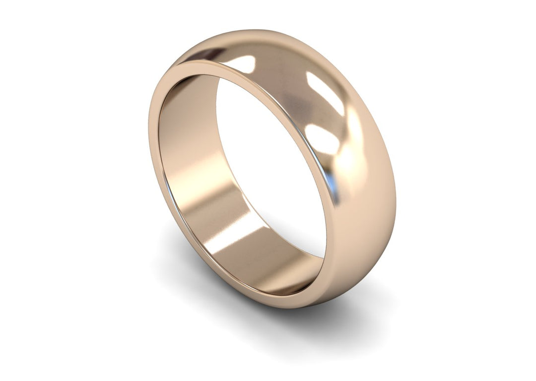 7mm D Shape Medium Wedding Band
