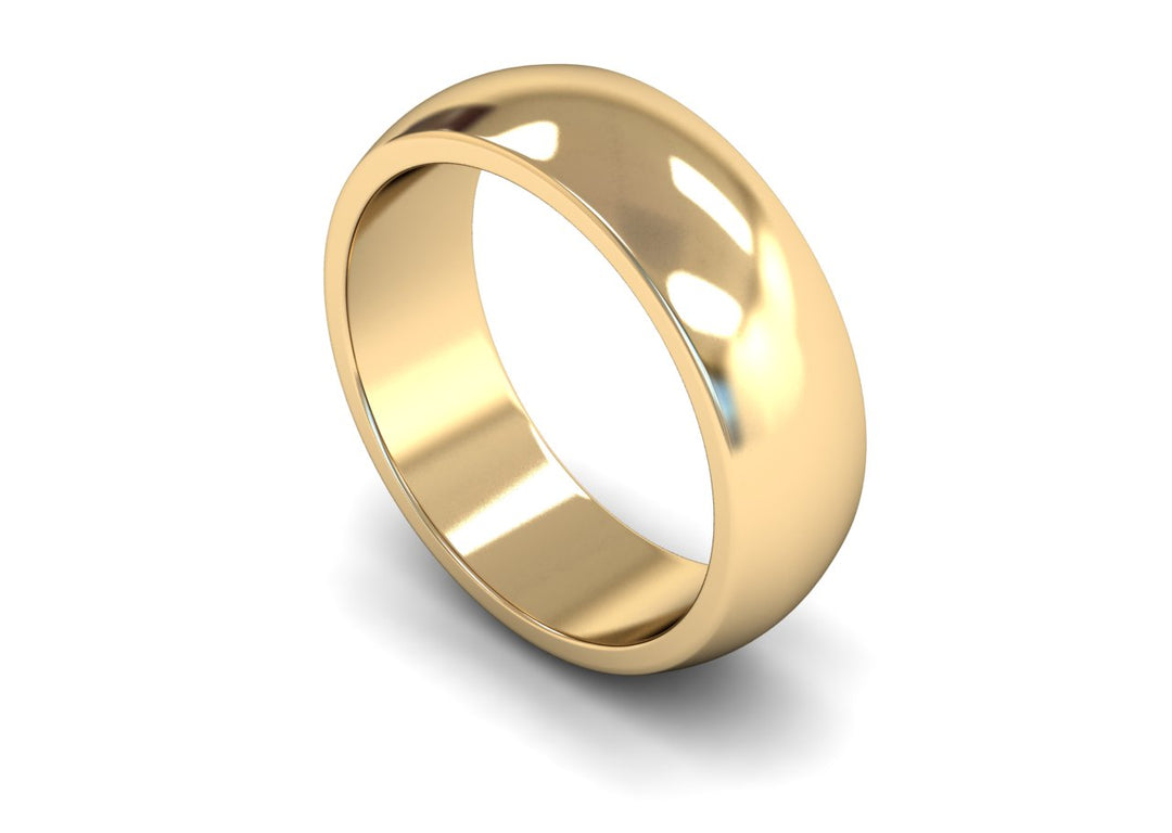 7mm D Shape Medium Wedding Band