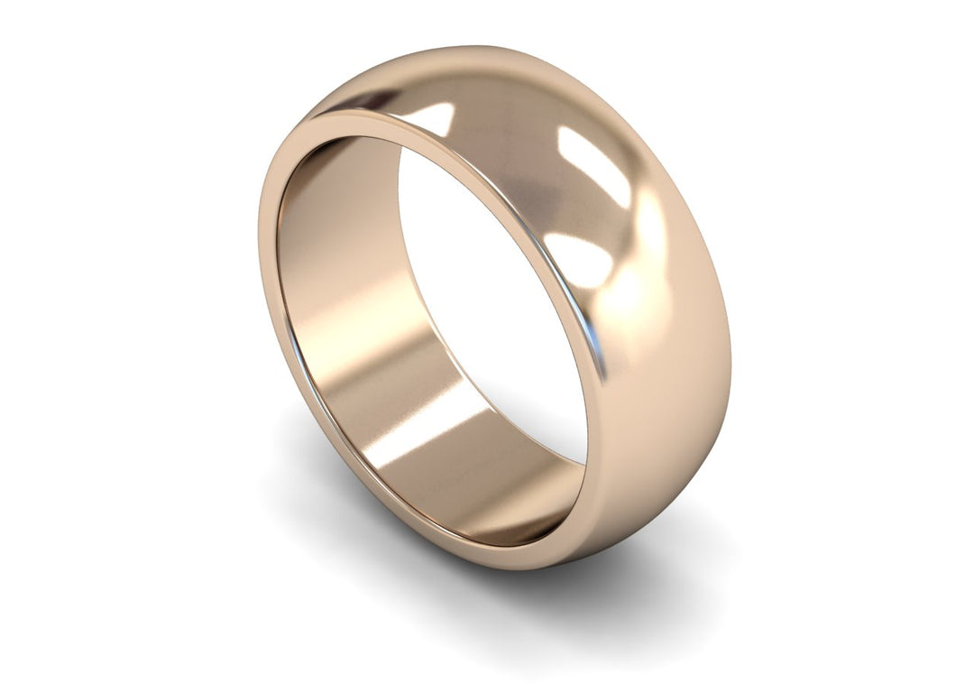 8mm D Shape Medium Wedding Band