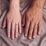 Load image into Gallery viewer, 3mm Traditional Court Wedding Band worn by a couple, his and hers
