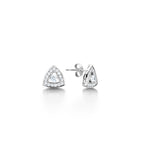 Load image into Gallery viewer, Round Diamond Triangular Halo Earings
