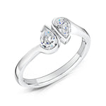 Load image into Gallery viewer, Two Stone Pear Shaped Diamond Twin Ring Side By Side
