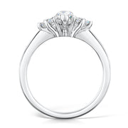 Seven Stone Marquise and Round Brilliant Cut Diamond Ring