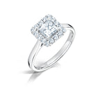 Load image into Gallery viewer, Princess Cut Diamond Ring In A Micro Set Halo Design
