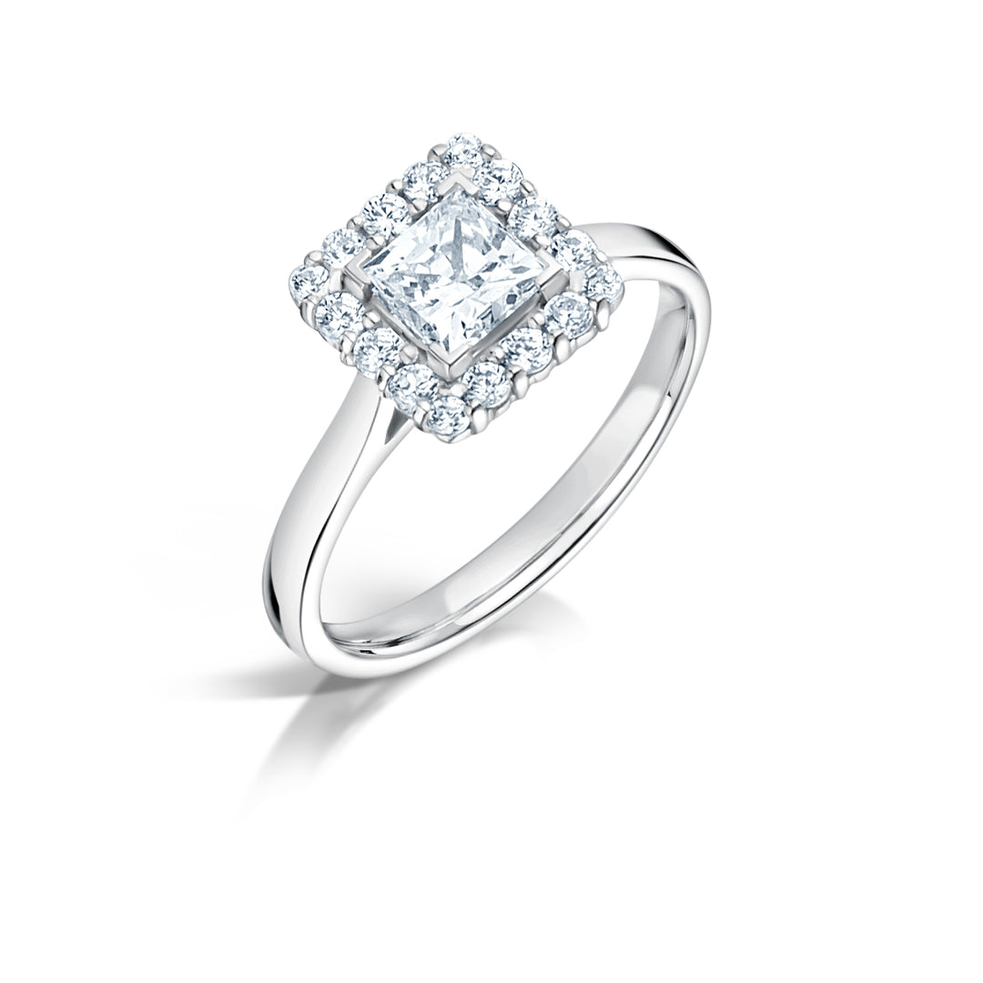 Princess Cut Diamond Ring In A Micro Set Halo Design