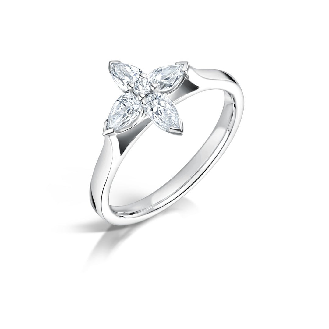 Four Stone Marquise Cut Diamond Ring 1.25TCW