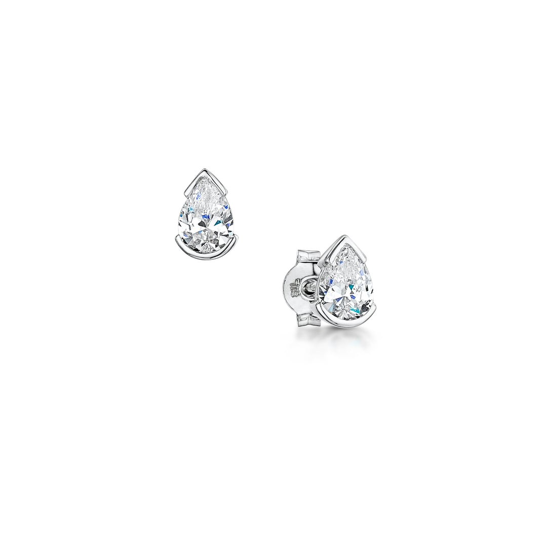 Pear Shaped Diamond Stud Earrings