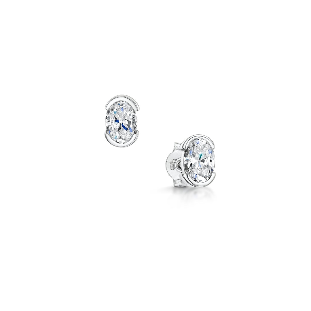 Oval Cut Diamond Stud Earrings