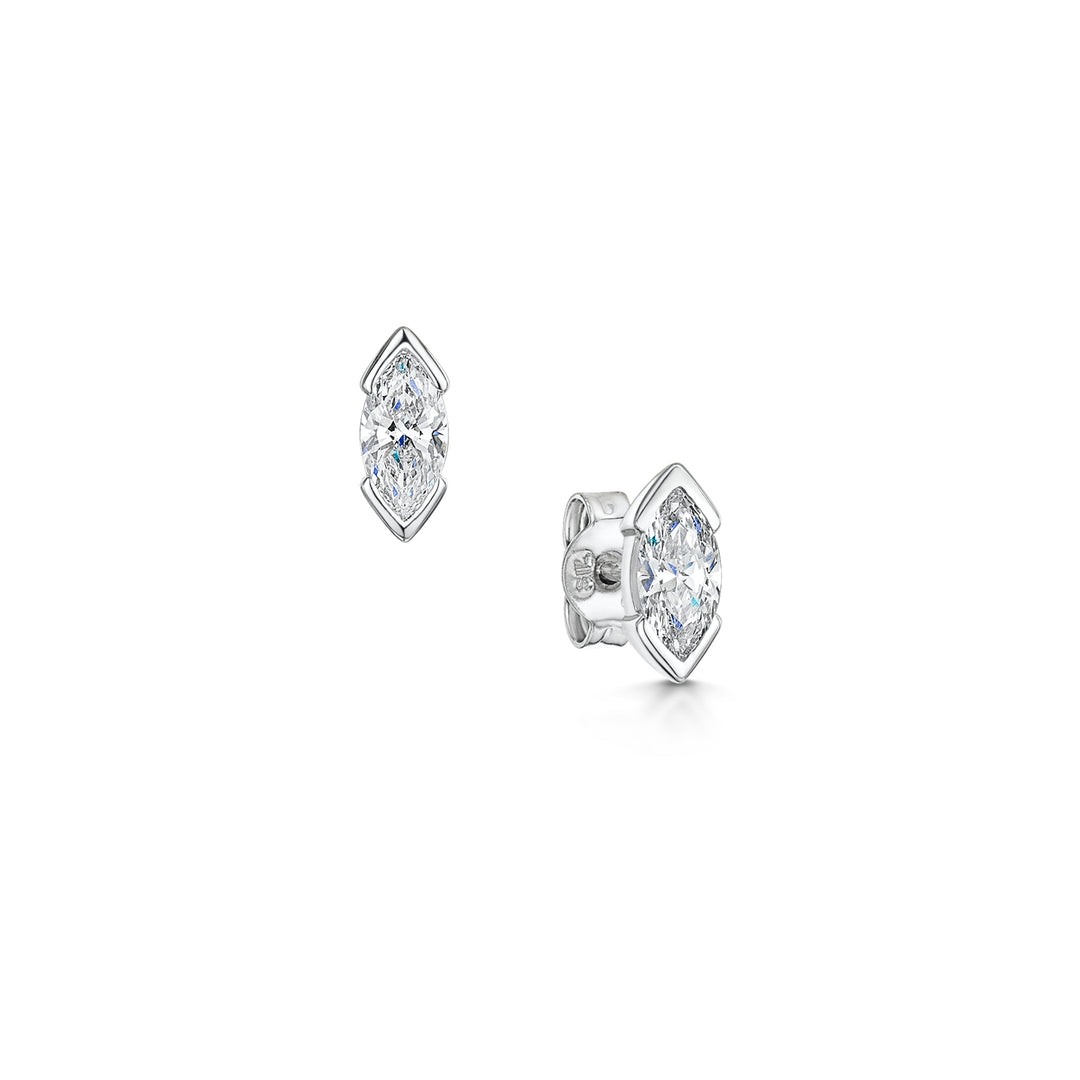 Marquise shaped Diamond Stud Earrings