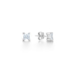 Load image into Gallery viewer, 4  &quot;V&quot; Claw Princess Cut Diamond Stud Earrings