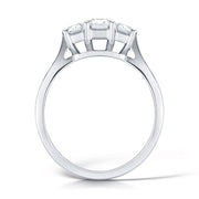 Three Stone Emerald Cut Diamond Classic Trilogy Ring