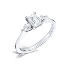 Load image into Gallery viewer, Three Stone Emerald And Pear Cut Diamond Trilogy Ring
