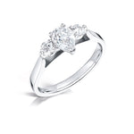 Load image into Gallery viewer, Three Stone Pear Shaped And Round Brilliant Diamond Trilogy Ring.